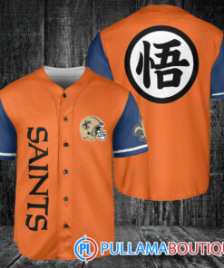 New Orleans Saints Dragon Ball Z Goku Baseball Jersey