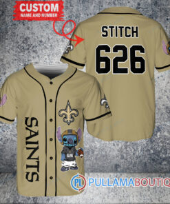 New Orleans Saints Stitch Custom Baseball Jersey Sand