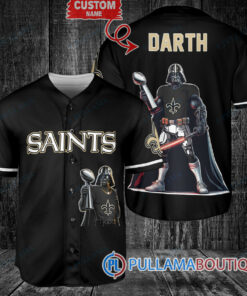 New Orleans Saints x Darth Vader Star Wars with Trophy Custom Baseball Jersey Black