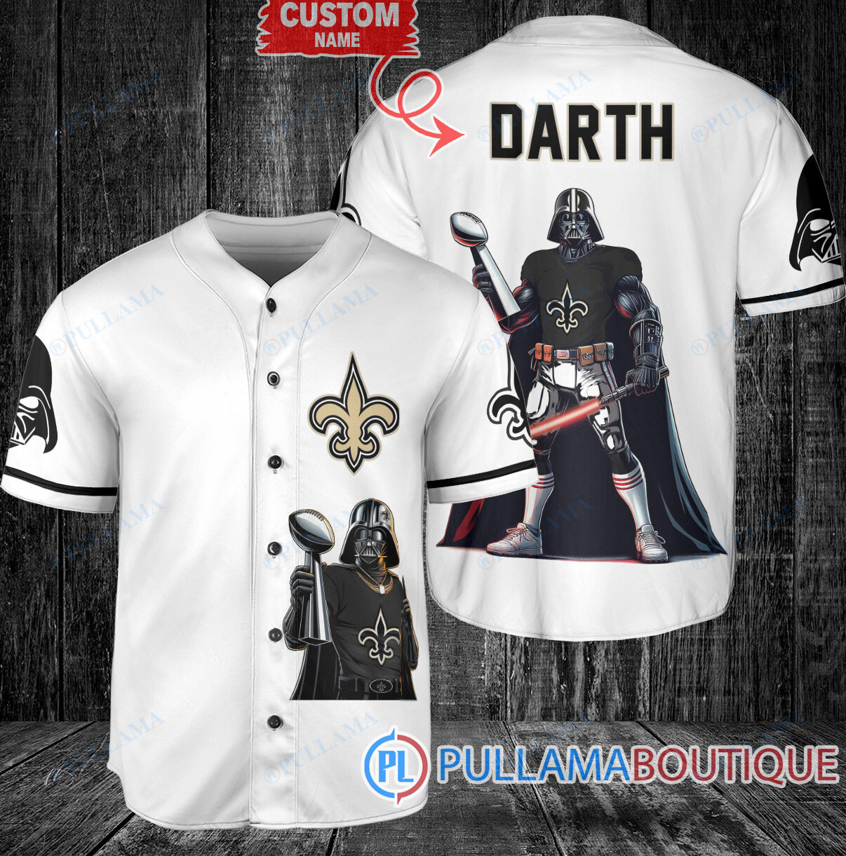 Kansas City Chiefs x Darth Vader Star Wars with Trophy Custom Baseball Jersey Gold