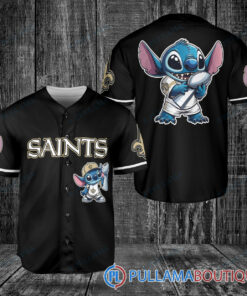 New Orleans Saints x Stitch with Trophy Baseball Jersey Black