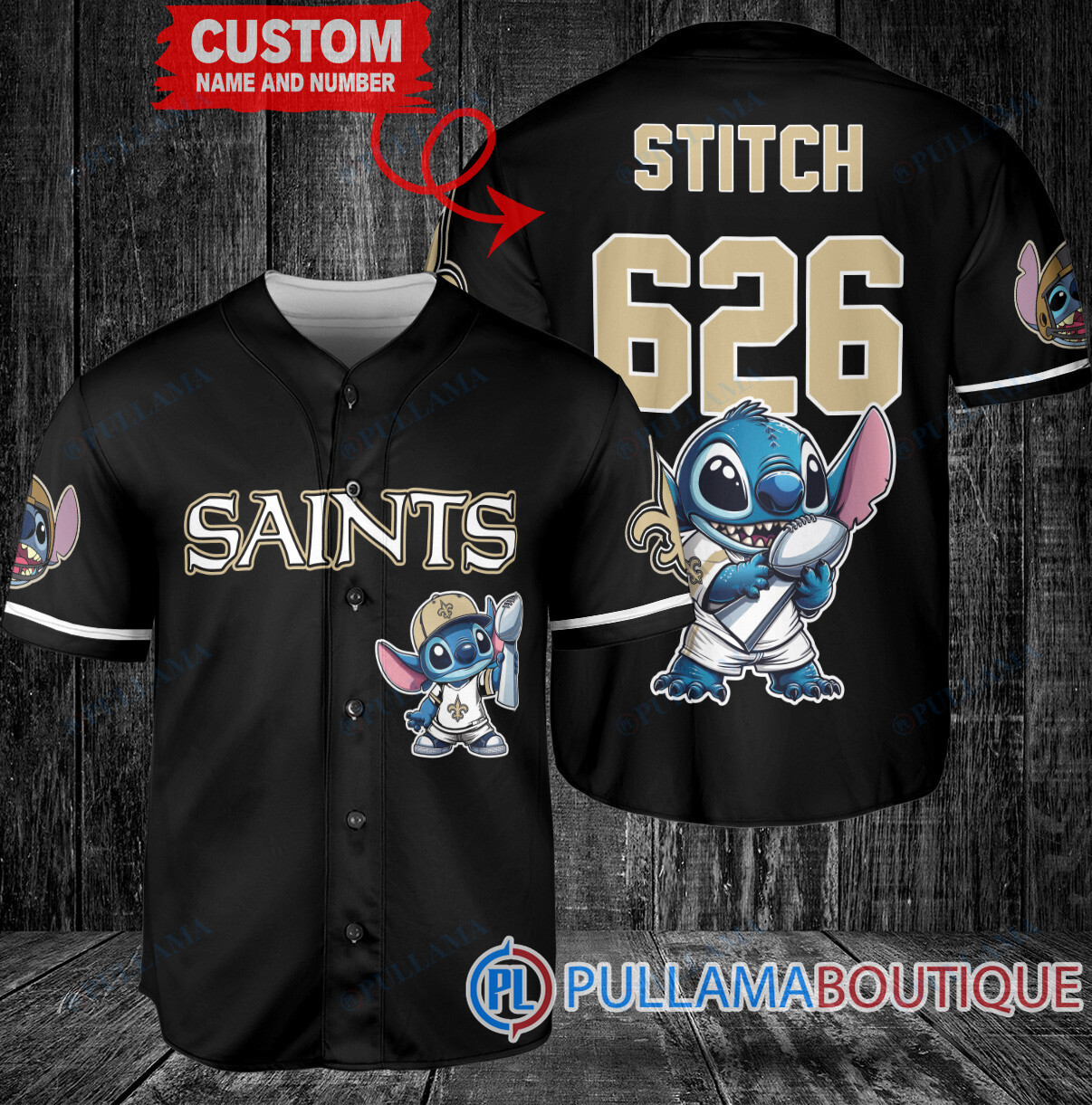 Carolina Panthers x Stitch with Trophy Custom Baseball Jersey Black