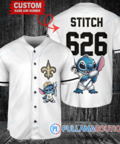 New Orleans Saints x Stitch with Trophy Custom Baseball Jersey White