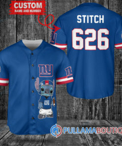 New York Giants Stitch Custom Baseball Jersey Royal