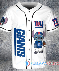 New York Giants Stitch Custom Baseball Jersey White