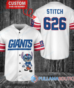 New York Giants Stitch Custom Baseball Jersey White Without Piping