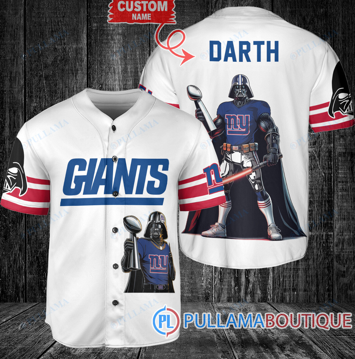 Los Angeles Rams x Darth Vader Star Wars with Trophy Custom Baseball Jersey Royal