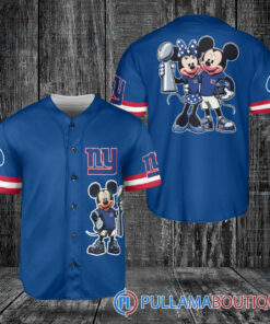 New York Giants x Mickey and Minnie with Trophy Baseball Jersey Royal