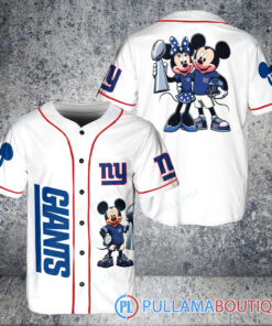 New York Giants x Mickey and Minnie with Trophy Baseball Jersey White