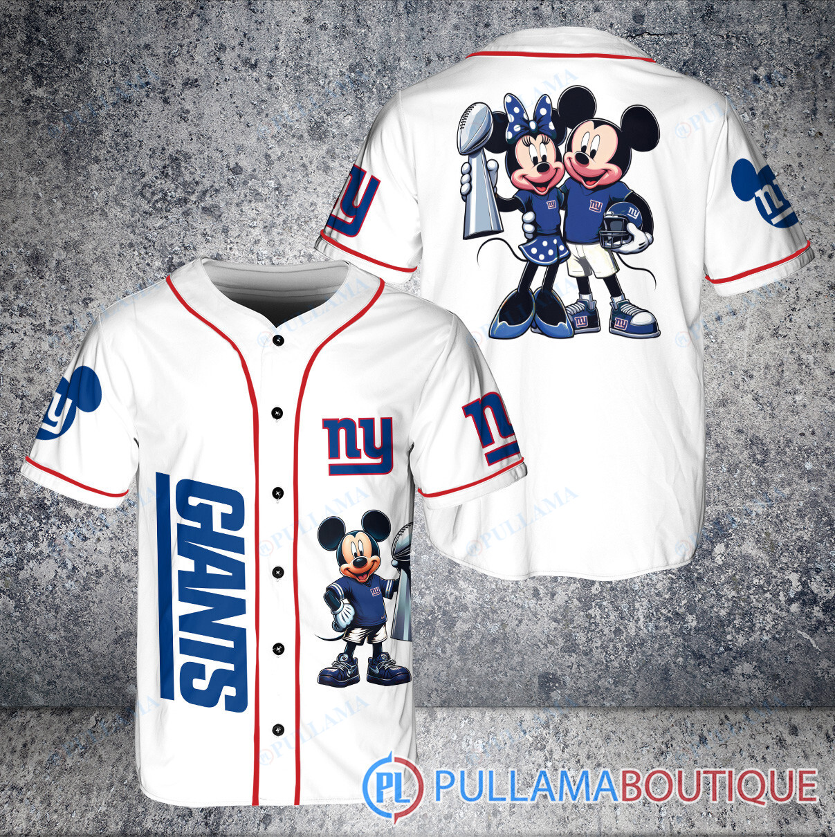 New York Jets x Mickey and Minnie with Trophy Baseball Jersey Green