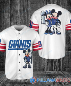 New York Giants x Mickey and Minnie with Trophy Baseball Jersey White Without Piping