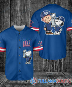 New York Giants x Snoopy and Charlie Brown with Trophy Baseball Jersey Royal