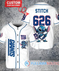 New York Giants x Stitch with Trophy Custom Baseball Jersey White