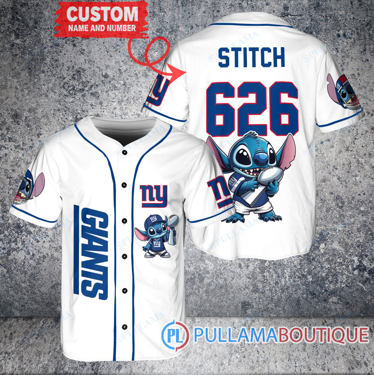 Tennessee Titans x Stitch with Trophy Custom Baseball Jersey Navy