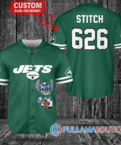 New York Jets Stitch Custom Baseball Jersey Green