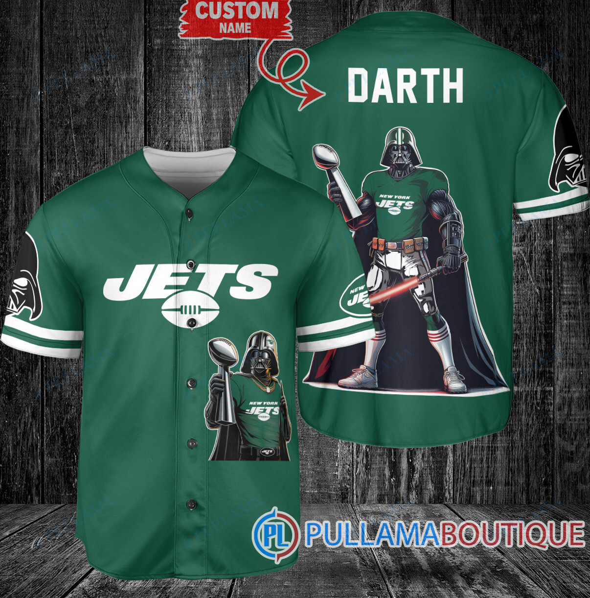 Buffalo Bills x Darth Vader Star Wars with Trophy Custom Baseball Jersey Red