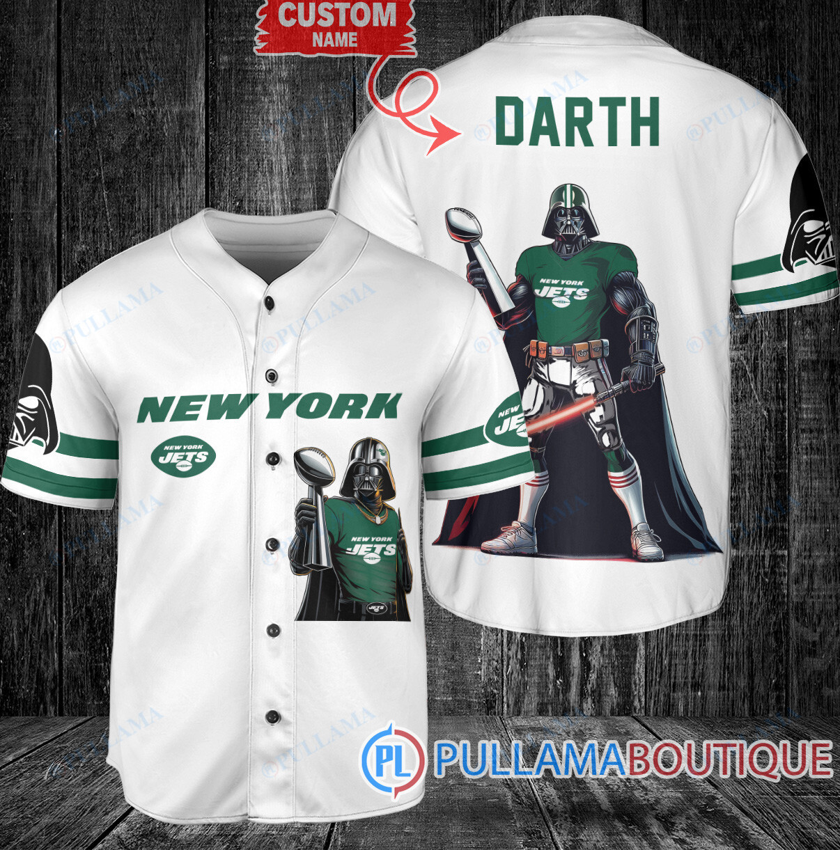 Las Vegas Raiders x Darth Vader Star Wars with Trophy Custom Baseball Jersey White