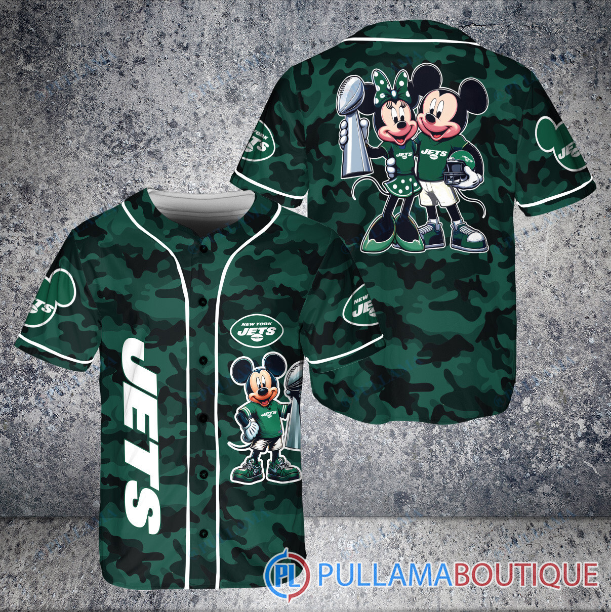 Philadelphia Eagles x Mickey and Minnie with Trophy Baseball Jersey White