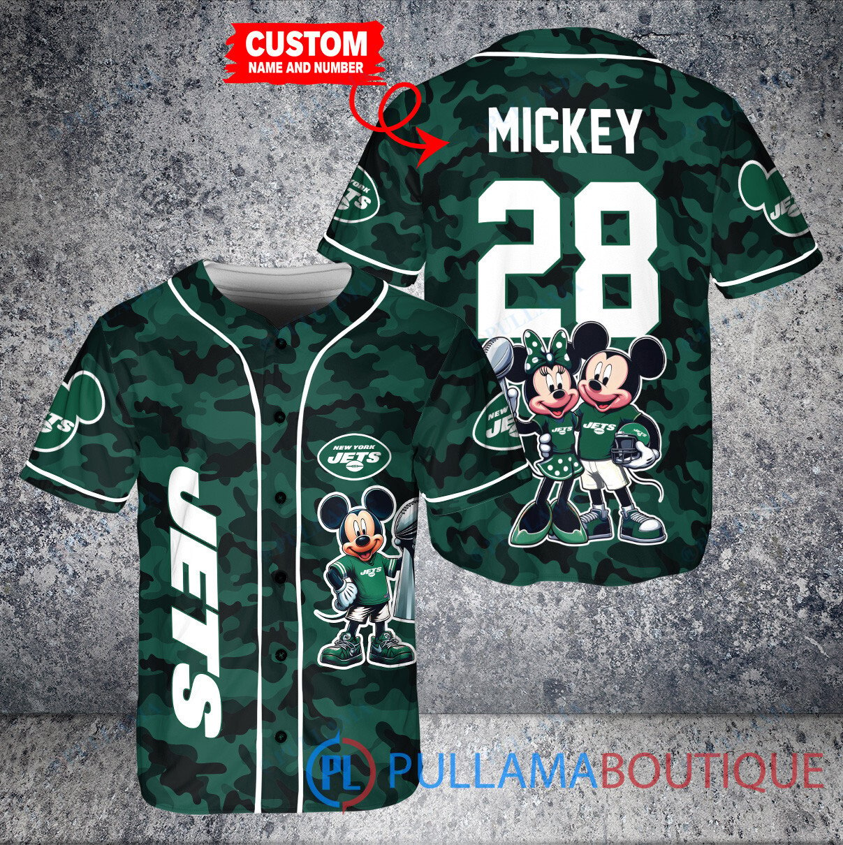 New Orleans Saints x Mickey and Minnie with Trophy Custom Baseball Jersey White