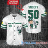 Jacksonville Jaguars x Snoopy and Charlie Brown with Trophy Custom Baseball Jersey Teal Military