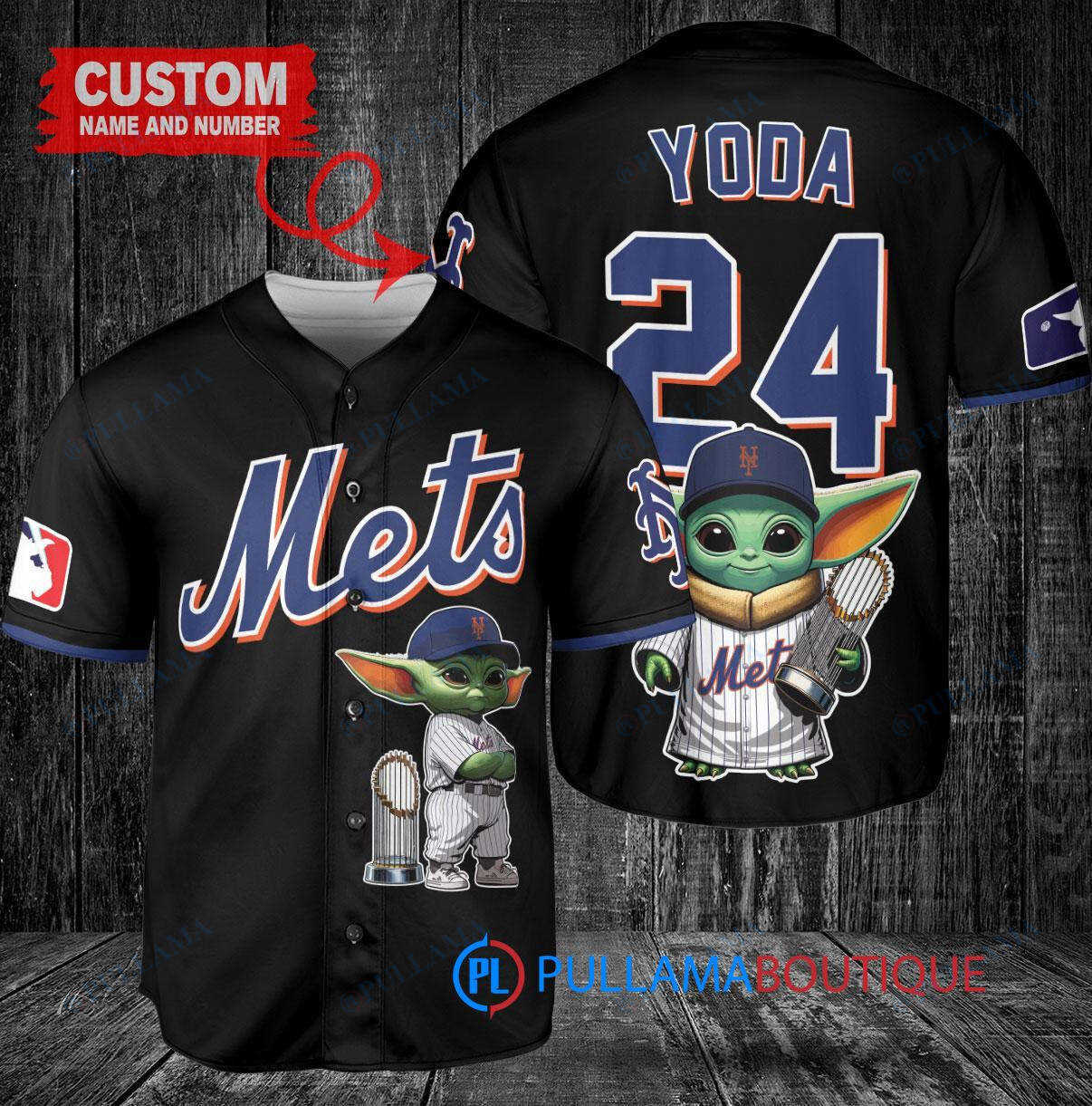 Atlanta Braves x Baby Yoda Star Wars The Mandalorian with Trophy Custom Baseball Jersey White City Connect