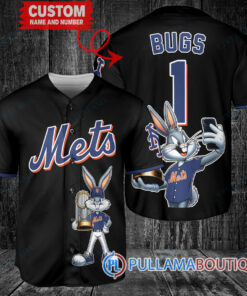 New York Mets x Bugs Bunny with Trophy Baseball Jersey Black