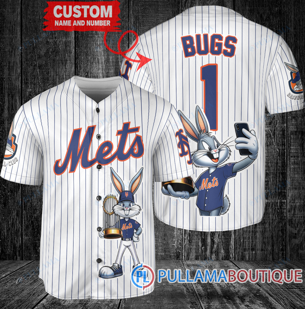 Tampa Bay Rays x Bugs Bunny with Trophy Baseball Jersey Navy