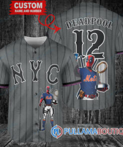 New York Mets x Deadpool with Trophy Baseball Jersey Graphite City Connect