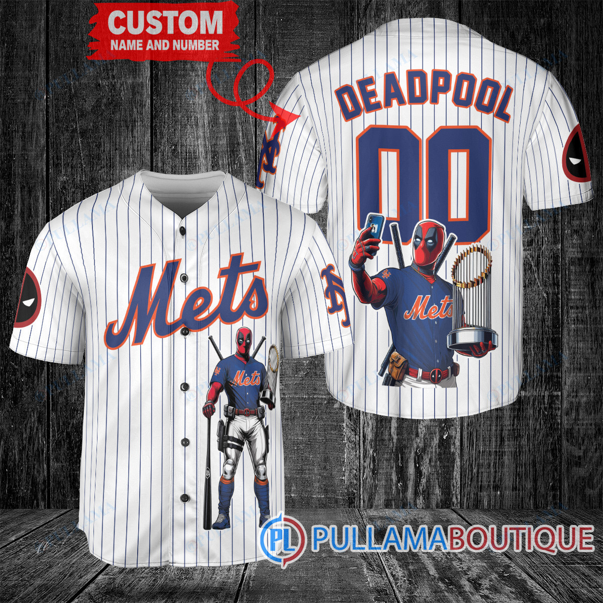 Philadelphia Phillies x Deadpool with Trophy Baseball Jersey White