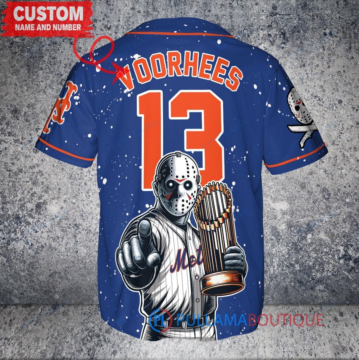 Cincinnati Reds x Friday the 13th Jason Voorhees Halloween with World Series Trophy Custom Baseball Jersey Black 2023 City Connect