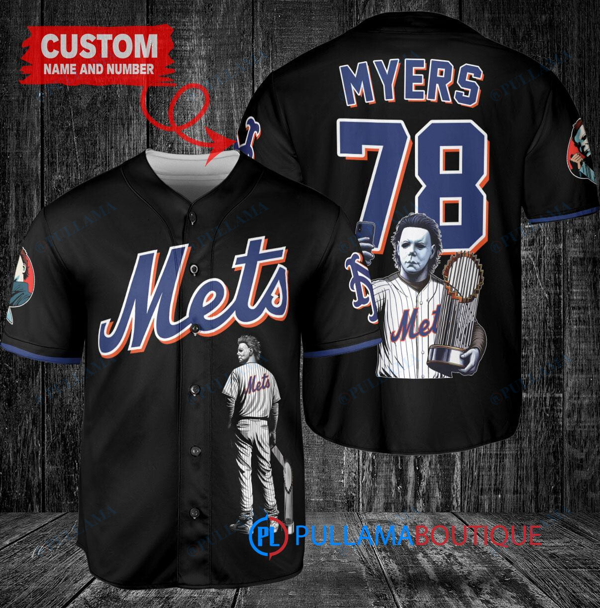 Minnesota Twins x Halloween Michael Myers with Trophy Custom Baseball Jersey Navy