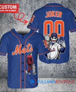 New York Mets x Joker DC Comics with Trophy Custom Baseball Jersey Royal