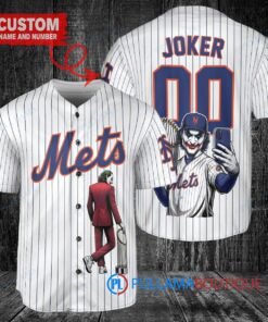 New York Mets x Joker DC Comics with Trophy Custom Baseball Jersey White