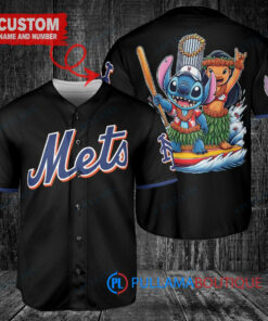 New York Mets x Lilo & Stitch with Trophy Baseball Jersey Black