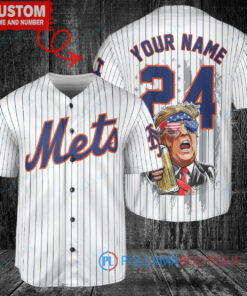 New York Mets x Limited Edition with World Series Trophy Custom Baseball Jersey White