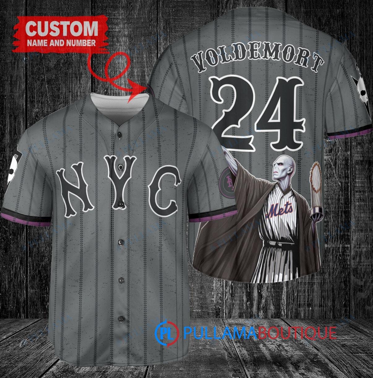 Milwaukee Brewers x Lord Voldemort Harry Potter with Trophy Custom Baseball Jersey Blue City Connect