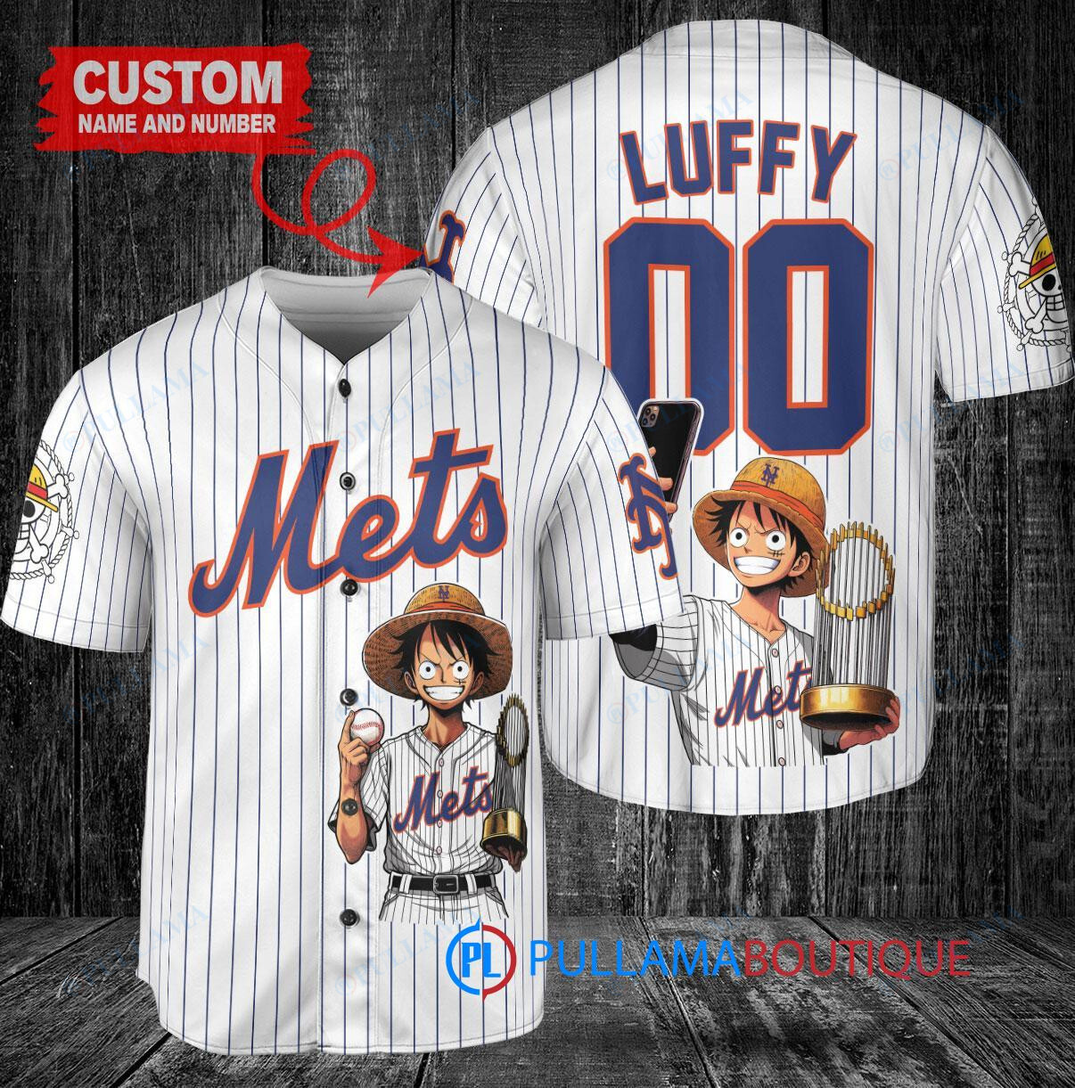 Colorado Rockies x Luffy One Piece with Trophy Custom Baseball Jersey White