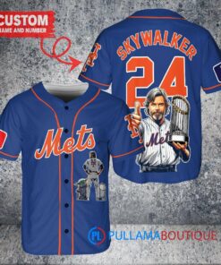 New York Mets x Luke Skywalker Star Wars with Trophy Custom Baseball Jersey Royal