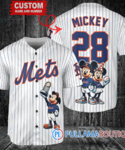 New York Mets x Mickey and Minnie with Trophy Baseball Jersey White