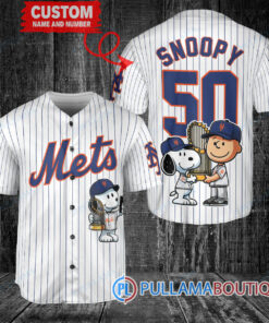 New York Mets x Snoopy and Charlie Brown with Trophy Baseball Jersey White