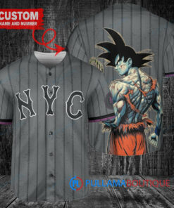 New York Mets x Son Goku Kakarot Super Saiyan Dragon Ball Z with Trophy Baseball Jersey Graphite City Connect