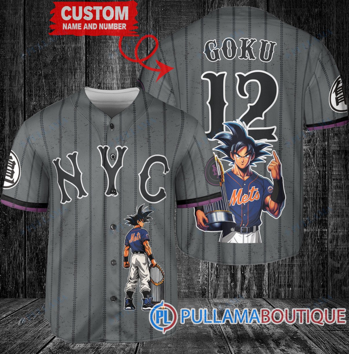 NY Mets Darth Vader Star Wars Trophy Baseball Jersey Graphite City Connect