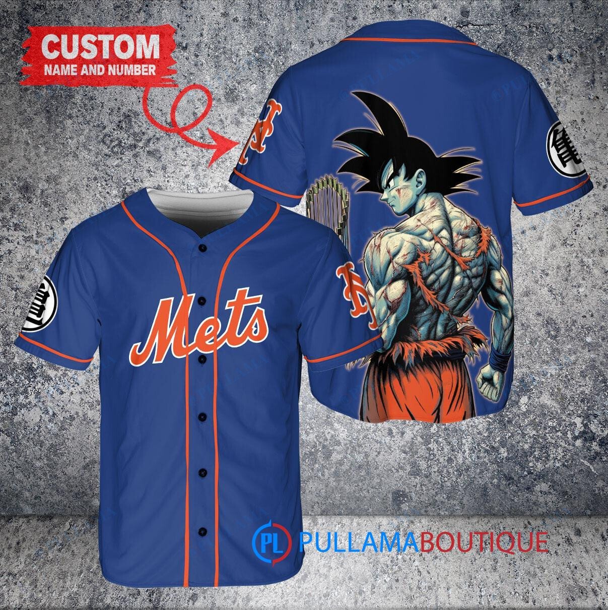 New York Yankees x Son Goku Kakarot Super Saiyan Dragon Ball Z with Trophy Baseball Jersey White