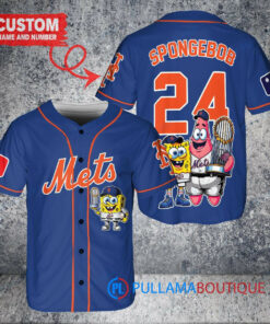 New York Mets x SpongeBob SquarePants with Trophy Custom Baseball Jersey Royal