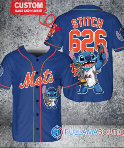 New York Mets x Stitch with Trophy Baseball Jersey Royal