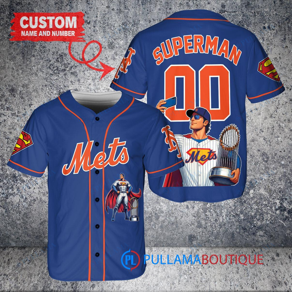 Milwaukee Brewers x Superman DC Comics with Trophy Custom Baseball Jersey White