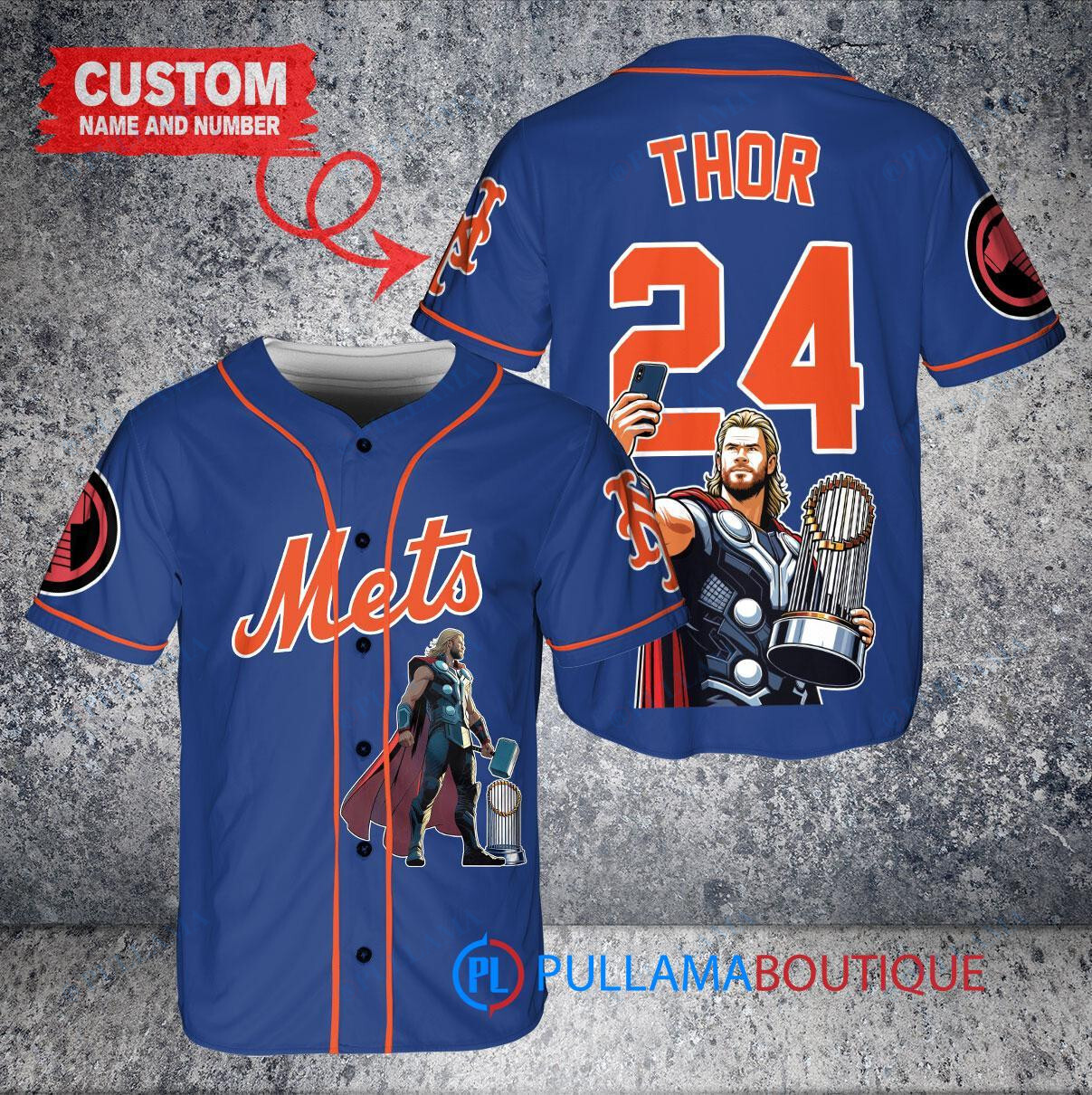 Chicago Cubs x Thor Marvel with Trophy Custom Baseball Jersey White