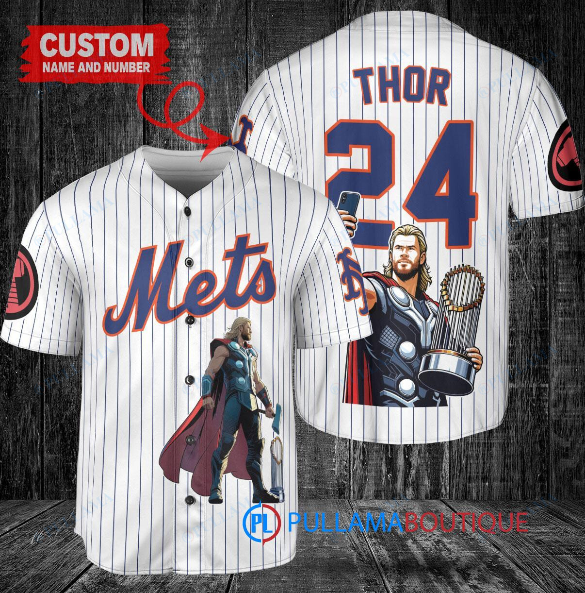 Baltimore Orioles x Thor Marvel with Trophy Custom Baseball Jersey Black