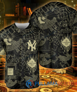 New York Yankees Harry Potter The Marauders Map Baseball Jersey Black