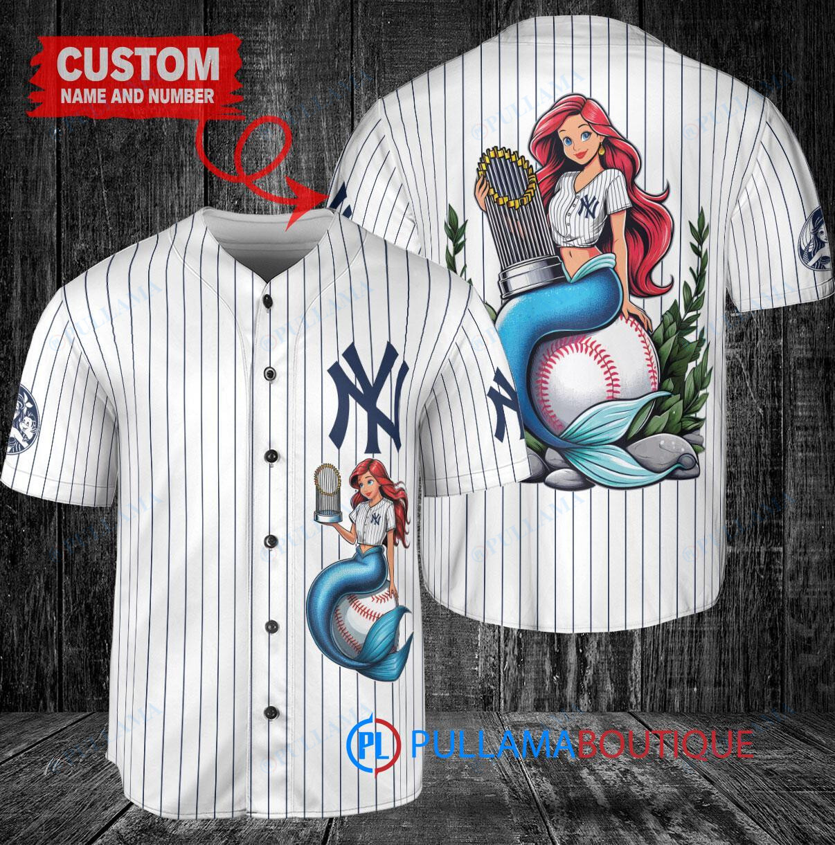 Kansas City Royals x Ariel Mermaid with Trophy Custom Baseball Jersey Light Blue